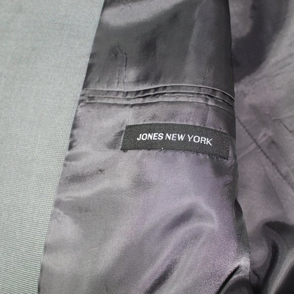 Jones New York Wool / Silk Blend Grey Patterned Jacket Sport Coat 46R - Picture 8 of 9